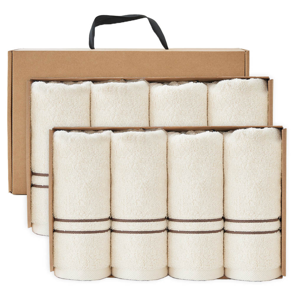 타월리스트 선염라인 무염색 호텔 수건 200g x 8p 40수 코마사 집들이 선물세트 56,900원