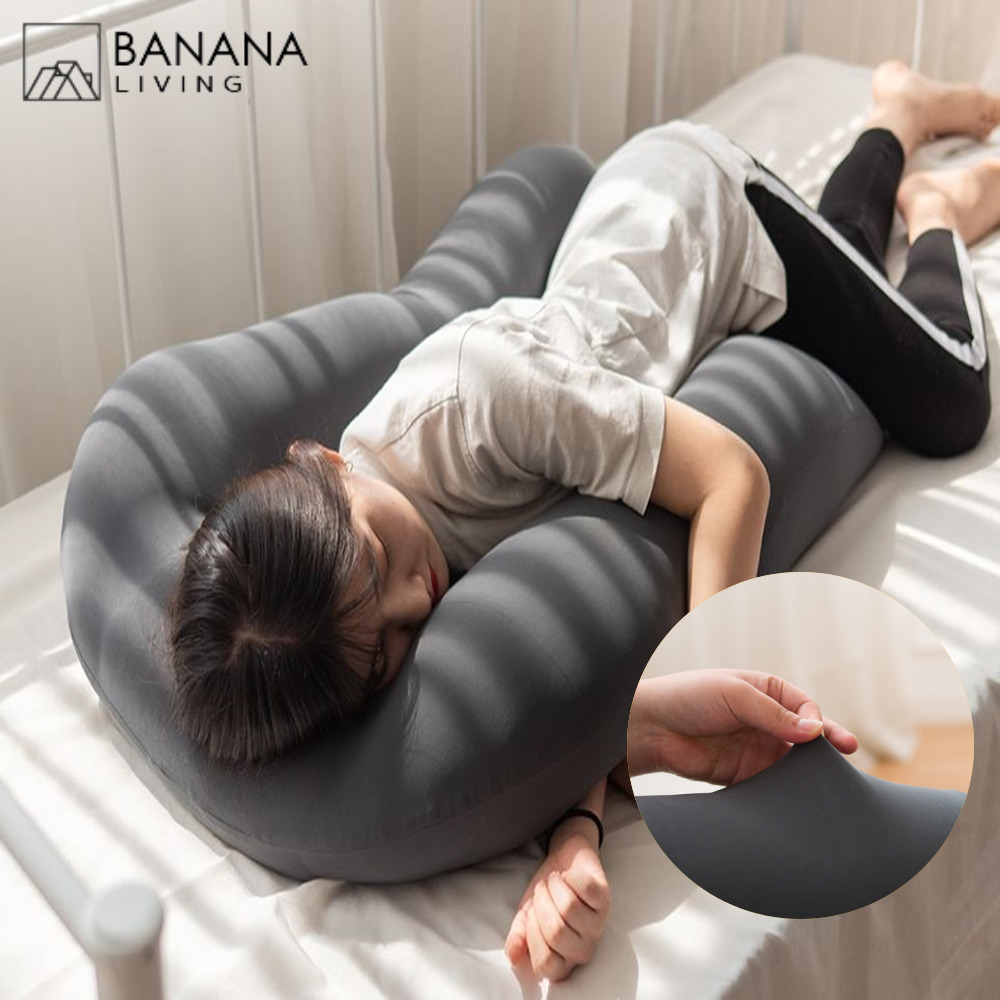 바나나빌딩 쫀득 마이크로에어볼 L자 U자 U자형 바디필로우 커버 임산부 긴 베개 배게 비게 대형 롱 쿠션 목 팔 다리 그레이 아이보리 13,000원