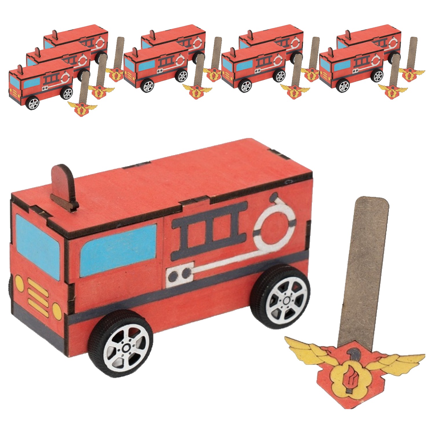 민화샵 자석 자동차 만들기 세트 소방차 UDPWD0842, 10세트, 혼합색상 33,500원