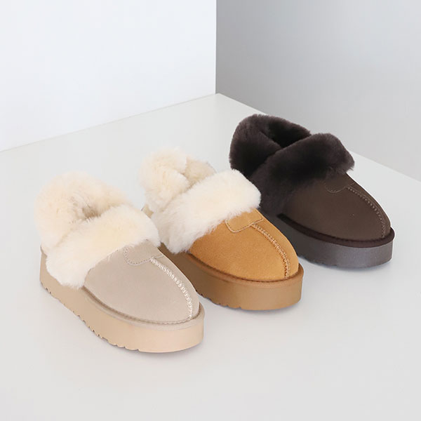 천연가죽 천연양모 따뜻한 통굽 양털 슬리퍼 TMA-371 38,400원