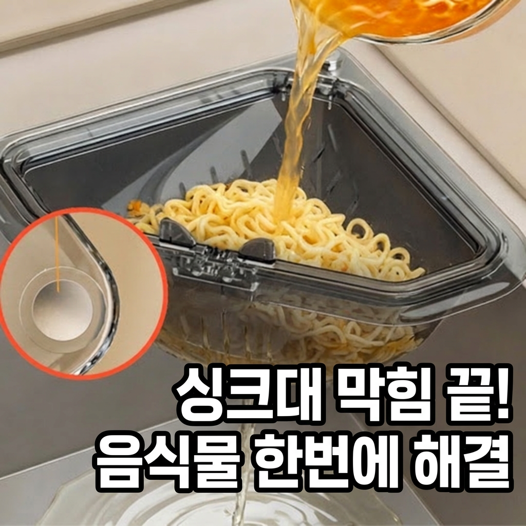 쇼쿠리 원터치 물빠짐 투명회색 싱크대 음식물 찌꺼기 거름망, 1개, 1개입 8,500원