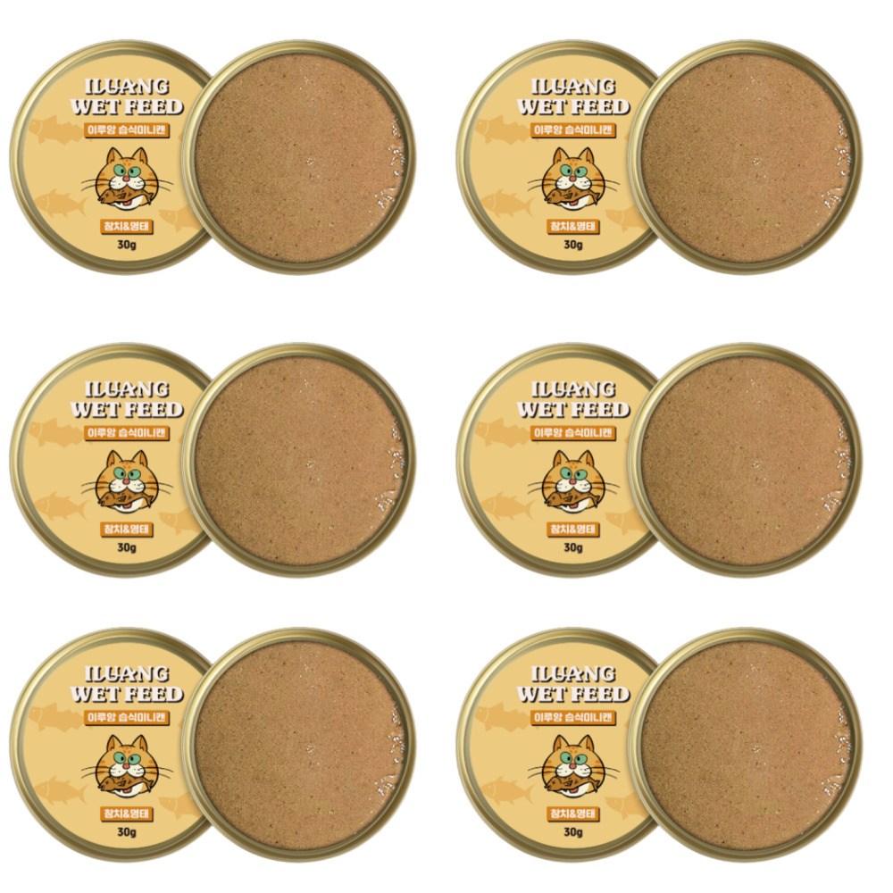 이루앙 고양이 부드러운 습식사료 간식 밥꾸 미니캔, 30g, 12개, 참치&명태 15,900원