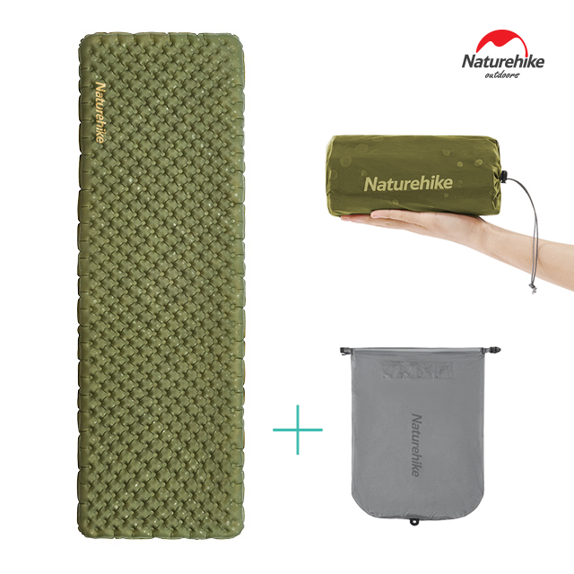 네이처하이크 초경량 스퀘어 에어매트 3.5 싱글 캠핑 1인용 미니멀 백패킹, 그린 109,800원