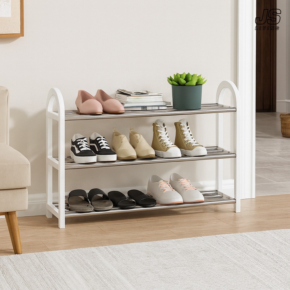 JS리빙 좁은 현관 신발장 정리대 신발 정리 선반 슬림 3단 화이트 슈즈렉 틈새 미니 다용도 철제 아파트 베란다 수납장 실내 슬리퍼 운동화 오픈 수납 정리함 Shoerack-214 15,900원