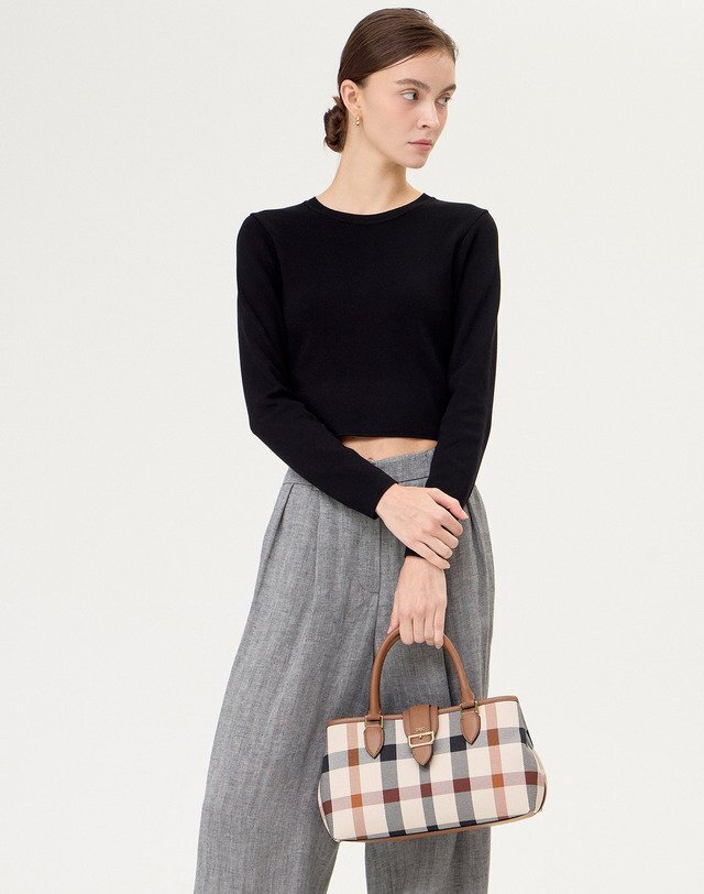 [국내백화점] 닥스 [그레이트하우스체크] 브라운 체크 가죽 배색 자카드 토트백 DCBA5F638W2 248,300원