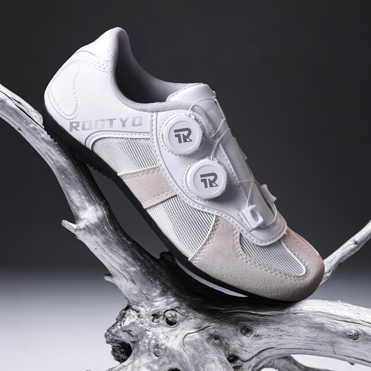 ROGTYO 자전거 신발 평페달 남녀공용 다이얼 사이클 슈즈, 255, 흰색 72,800원