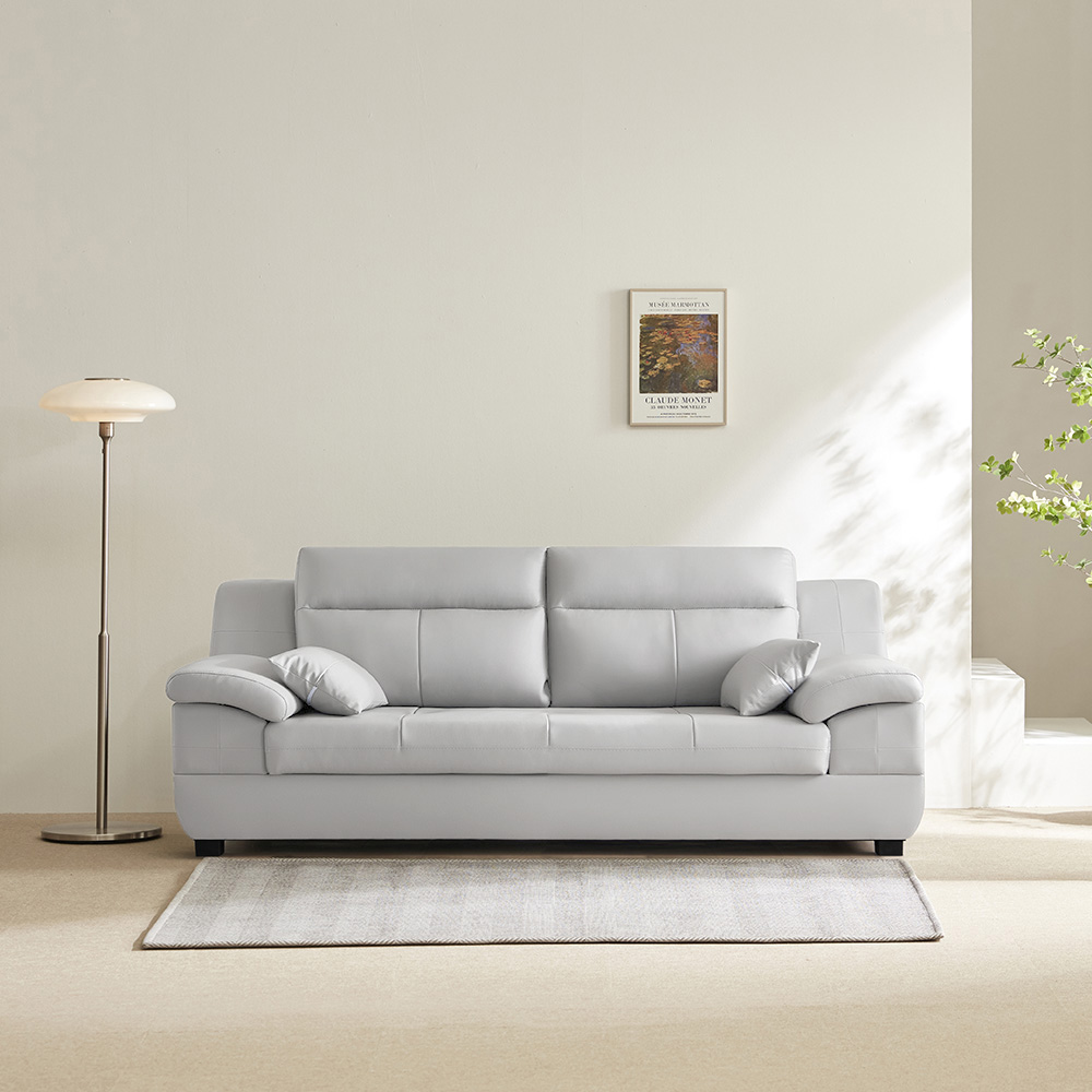 동서가구 테라 천연면피가죽 3인용 소파 방문설치, 화이트그레이 461,500원