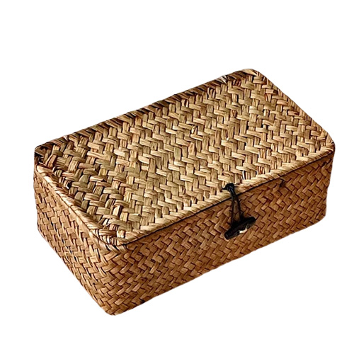 댓츠댓 웨빙 뚜껑형 직사각 라탄 수납 바구니 15,000원