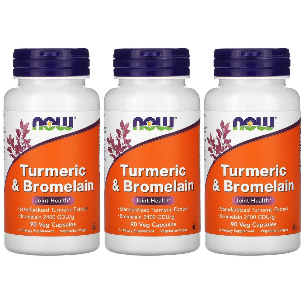 [2+1] Now Foods 나우푸드 강황 브로멜라인 90베지캡슐 심황 뿌리 추출물 크루미노이드 터메릭 투메릭 3개 87,630원