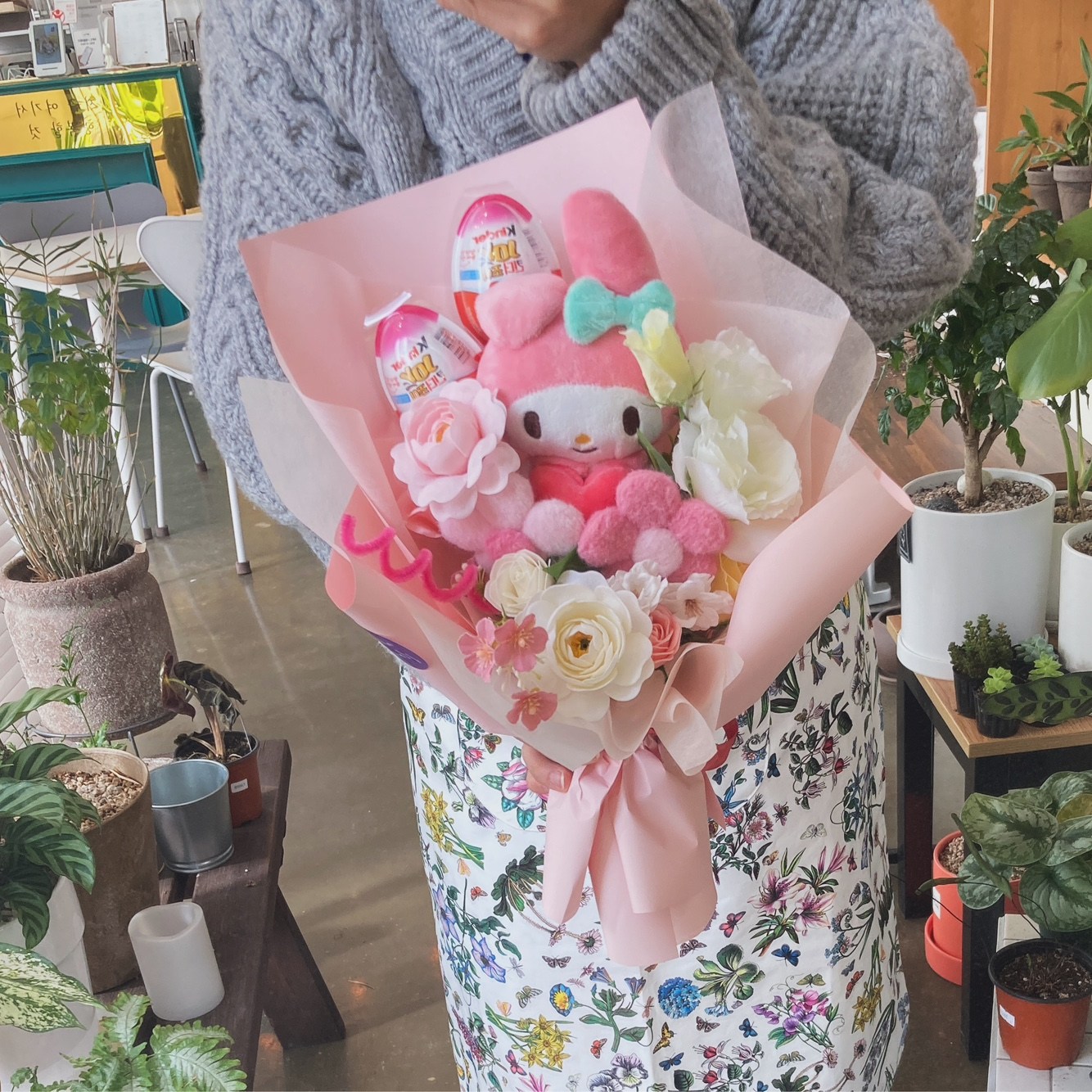 산리오 킨더꽃다발 비누꽃 발표회 유치원 졸업식 어린이집 쿠로미 시나모롤 35,000원