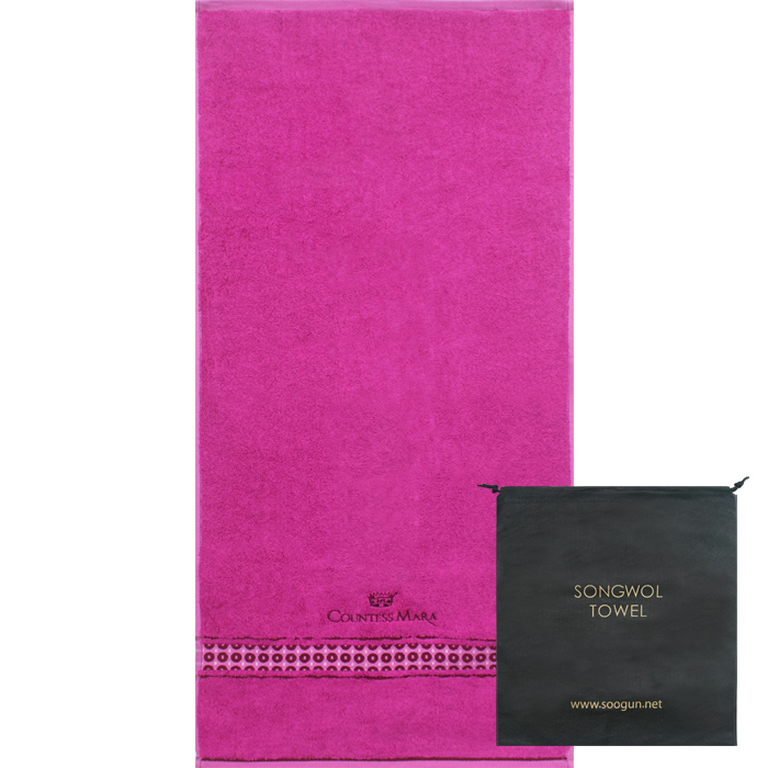 카운테스마라 써클68 바스 타월 460g 30수 혼방사 + 송월타월 파우치 세트 8,320원