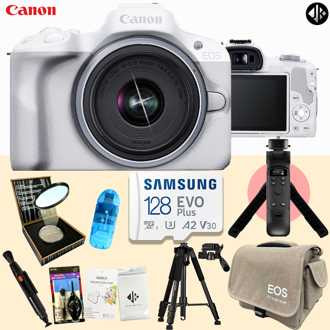 캐논 EOS R50 화이트+18-45 KIT + 크리에이터 10종 패키지(메모리 +아이리버 정품 OLED 무선 슈팅그립 + MCUV 필터포함) 1,260,000원