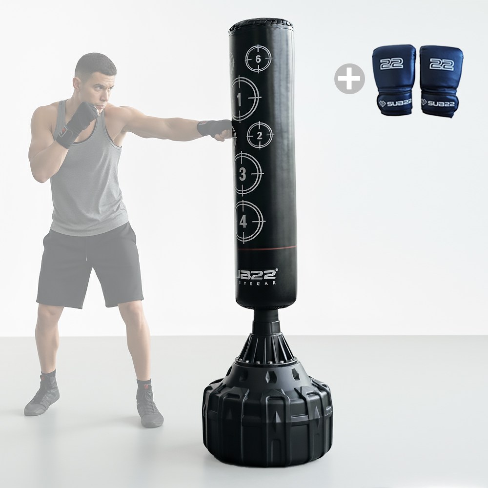 서브22 복싱 킥복싱 가정용 스탠딩 샌드백 가죽, 블랙 78,000원