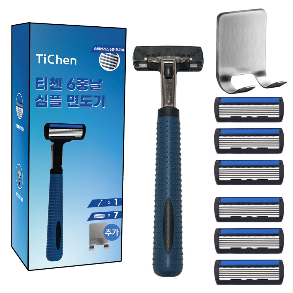 티첸 남성면도기 6중면도날 본체1개 거치대1개 면도날 7개 13,170원