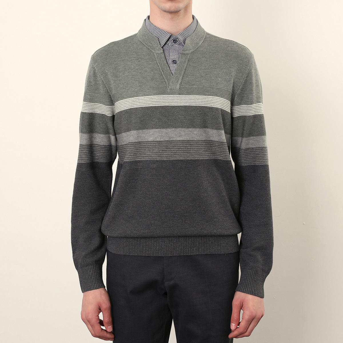 인디안 울혼방 이중에리 니트 봄 브이넥 스웨터 BP4F-2001-8221 99,000원