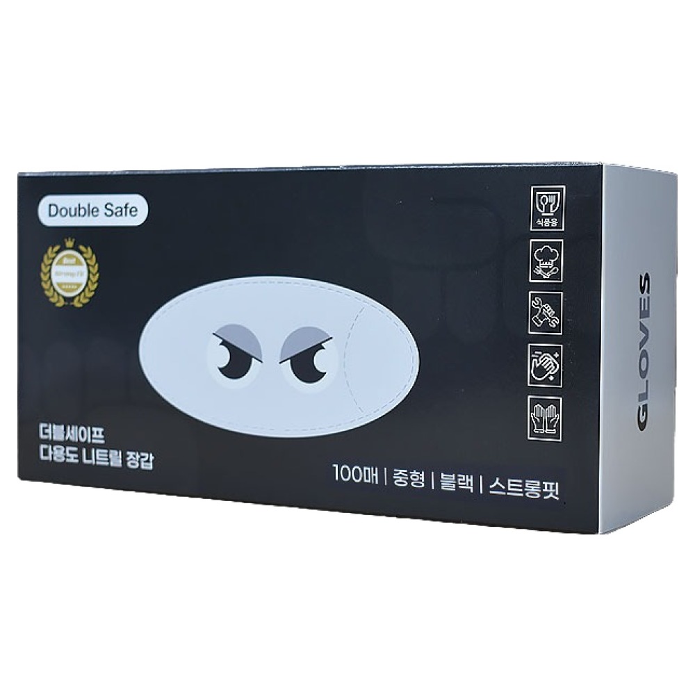 더블세이프 식품용 다용도 니트릴장갑 프리미엄 100p, 블랙, 중(M), 1개 6,600원
