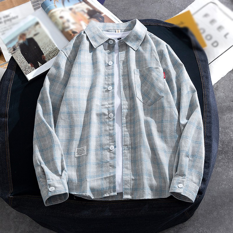 남성 루즈핏 체크 패턴 긴팔 셔츠 캐주얼 일상용 블라우스 남방 데일리 상의 31,900원