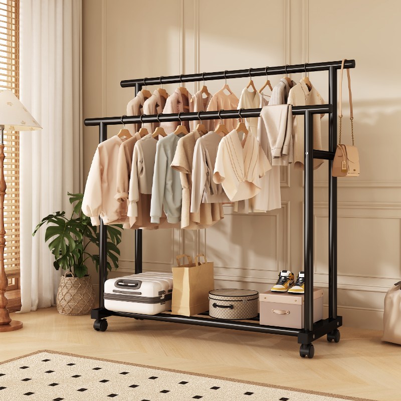 워너픽 하이로우 2단 이동식 스탠드 행거, 블랙-B 22,900원