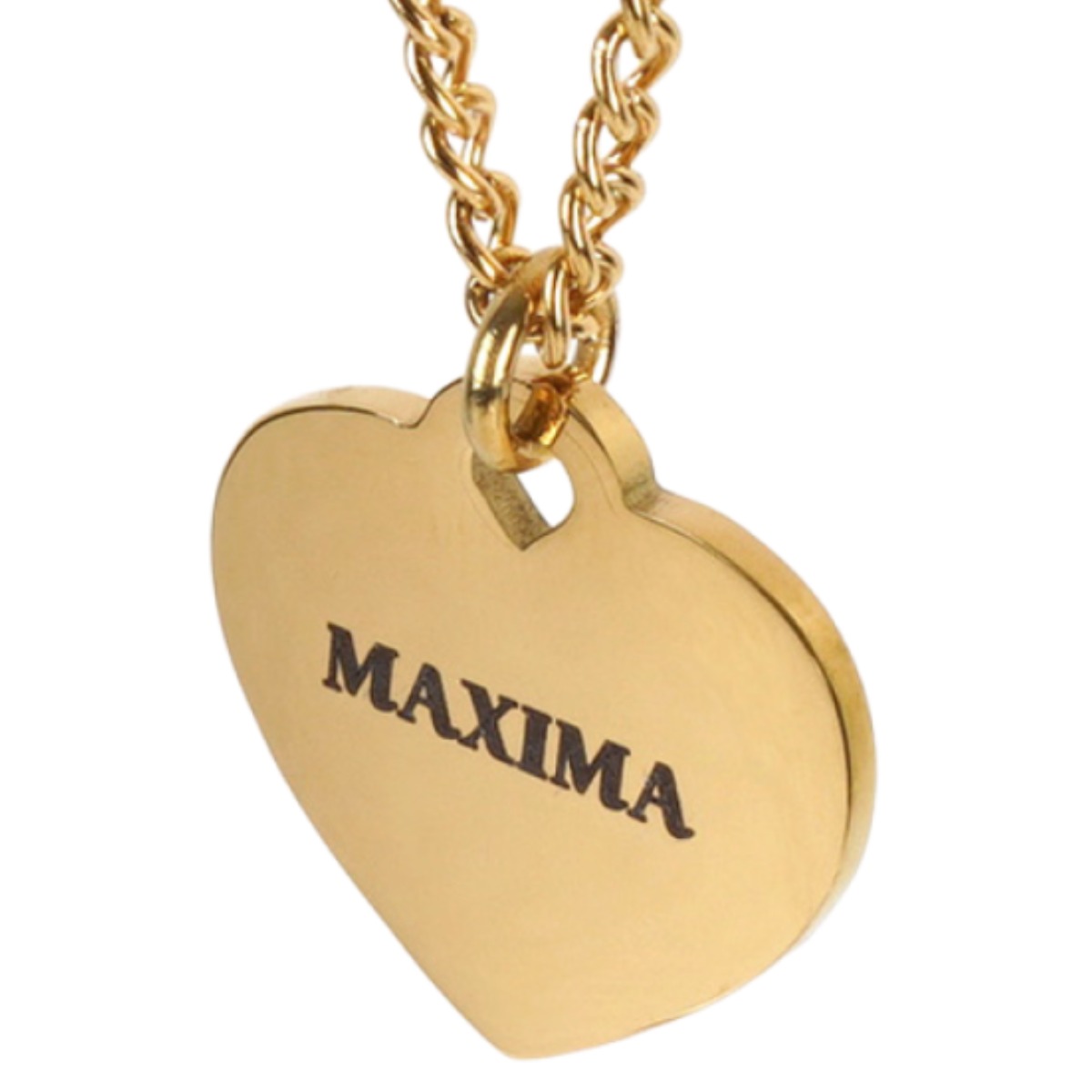 MX KIDS 써지컬스틸 미아방지 목걸이 210K 하트 유아동 키즈 체인 각인 어린이 깊은 양면 각인, 1개, 하트/골드 24,900원