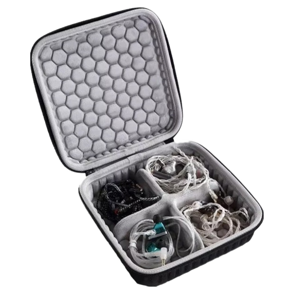 BONBOUCLIER 휴대용 올인원 멀티 수납 4칸 이어폰 파우치 케이스, 블랙, 1개, E4 25,900원