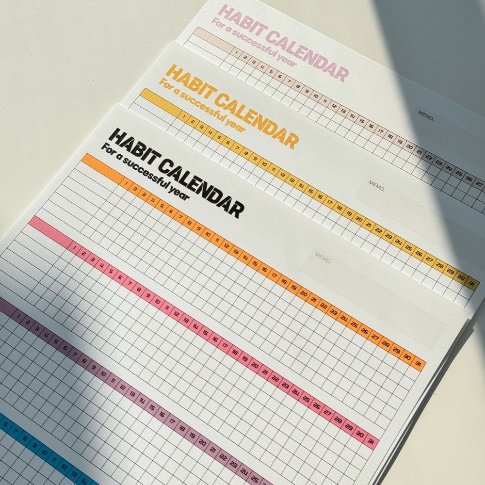 2026년 해빗 습관 루틴 만들기 갓생살기 목표 골 달성 트래커 투두리스트 체크리스트 플래너 30일 한달 1년 챌린지 습관 달력 8,900원