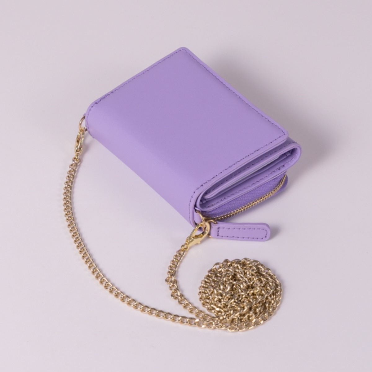 본아띠 라피네 여성 반지갑 천연소가죽 비비지 체인 크로스 스트랩 수제작 동전 지퍼 반지갑 57,800원