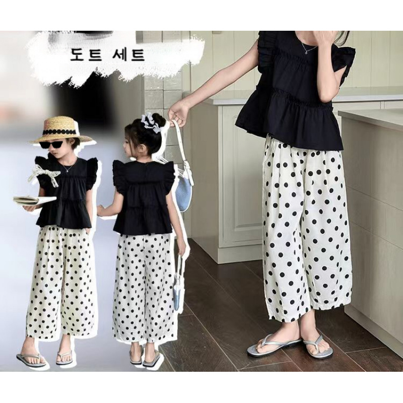 해피유통어린이 여름 도트 민소매 세트 패셔너블 캐주얼14세 이상XG03 28,380원