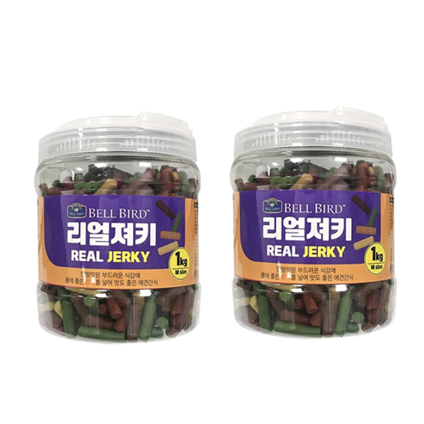 벨버드 리얼져키 대용량 강아지 간식, 혼합맛(황태/오리/치즈/연어/참치/시금치), 1kg, 2개 23,400원