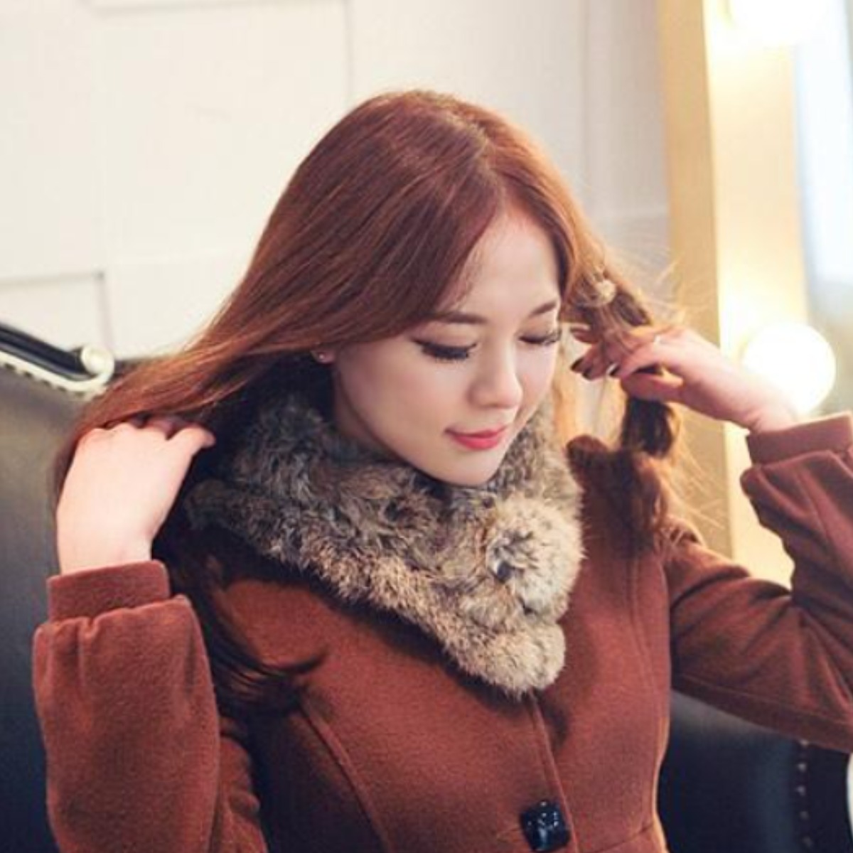 코코드림 와플 토끼털 머플러천연토끼털퍼목도리 18,900원