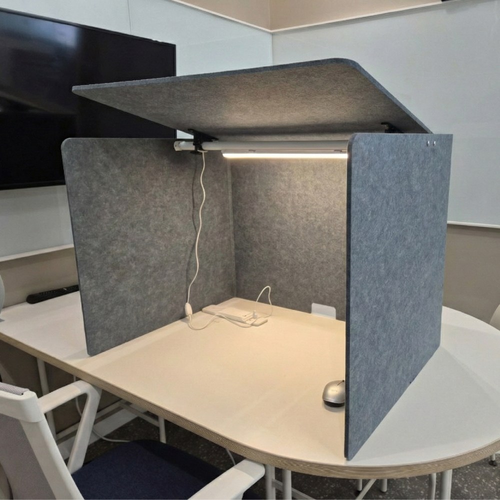 방음 흡음 초경량 독서 칸막이 집중력 향상 독서실 사무실 학교 학원 책상 비대면 파티션, 다크그레이(덮개형) 46,900원