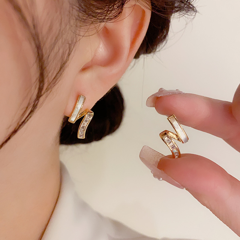 NXNA 3중 도금14k 시크 시크 미니멀 자개 기하학 이어링 JOYXYL-ED053, 발암물질 미포함 110,700원