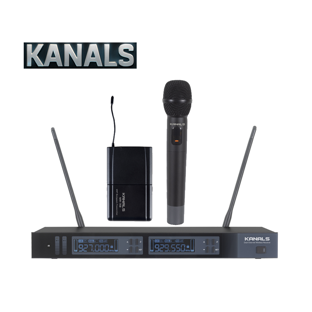 카날스 무선마이크 2채널 고급형 MW-720강당용 교회무선마이크 강의용 회의실용, 핸드+핸드 480,200원