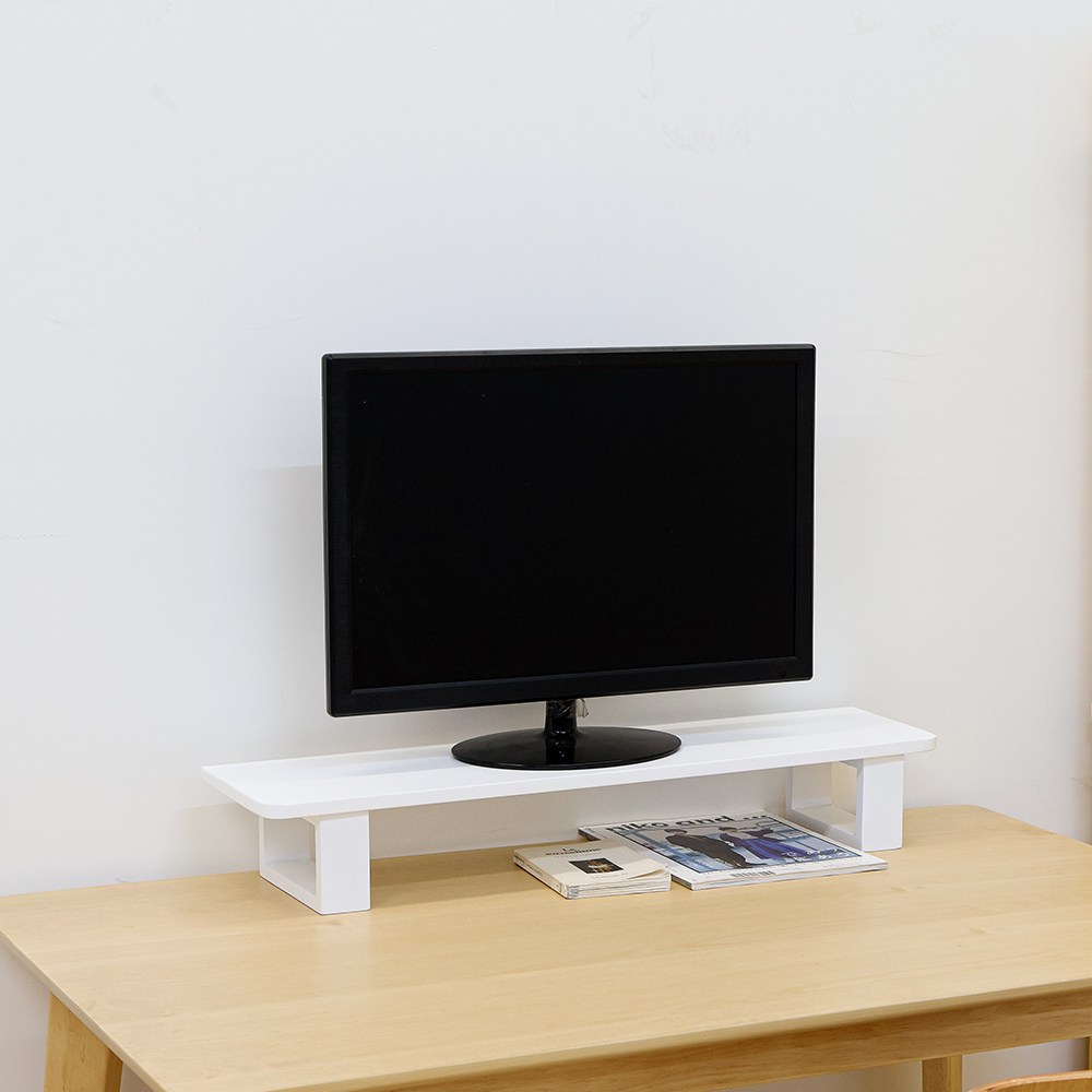 심플리스 티스 원목 올인원 다용도 모니터 받침대 컴퓨터 거치대 책상 정리 주방 선반, 800 화이트 29,800원