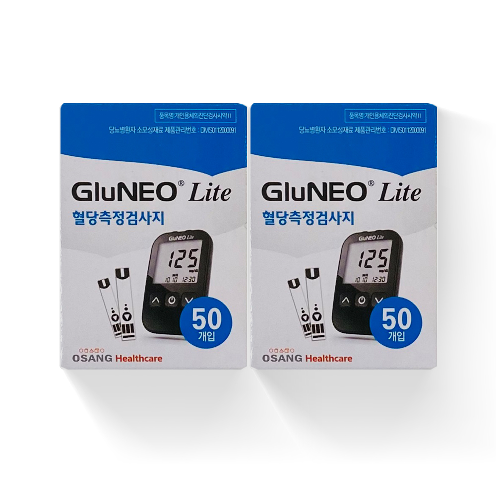 오상헬스케어 글루네오 라이트 혈당검사지, 50개입, 2개 18,990원