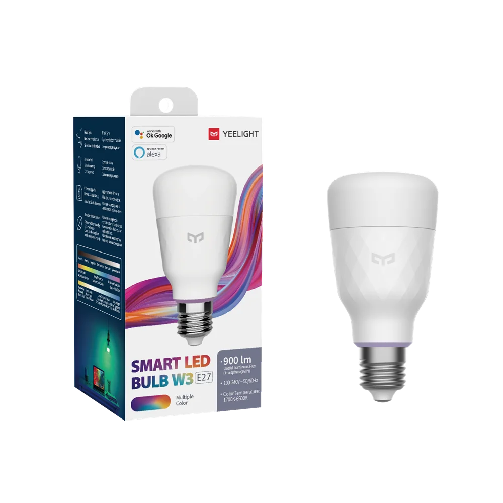 Yeelight 스마트 LED 전구 W3 컬러 YLDP005 조명 홈 무선 블루투스 와이파이 제어 RGBW 램프 허브 불필요 29,400원