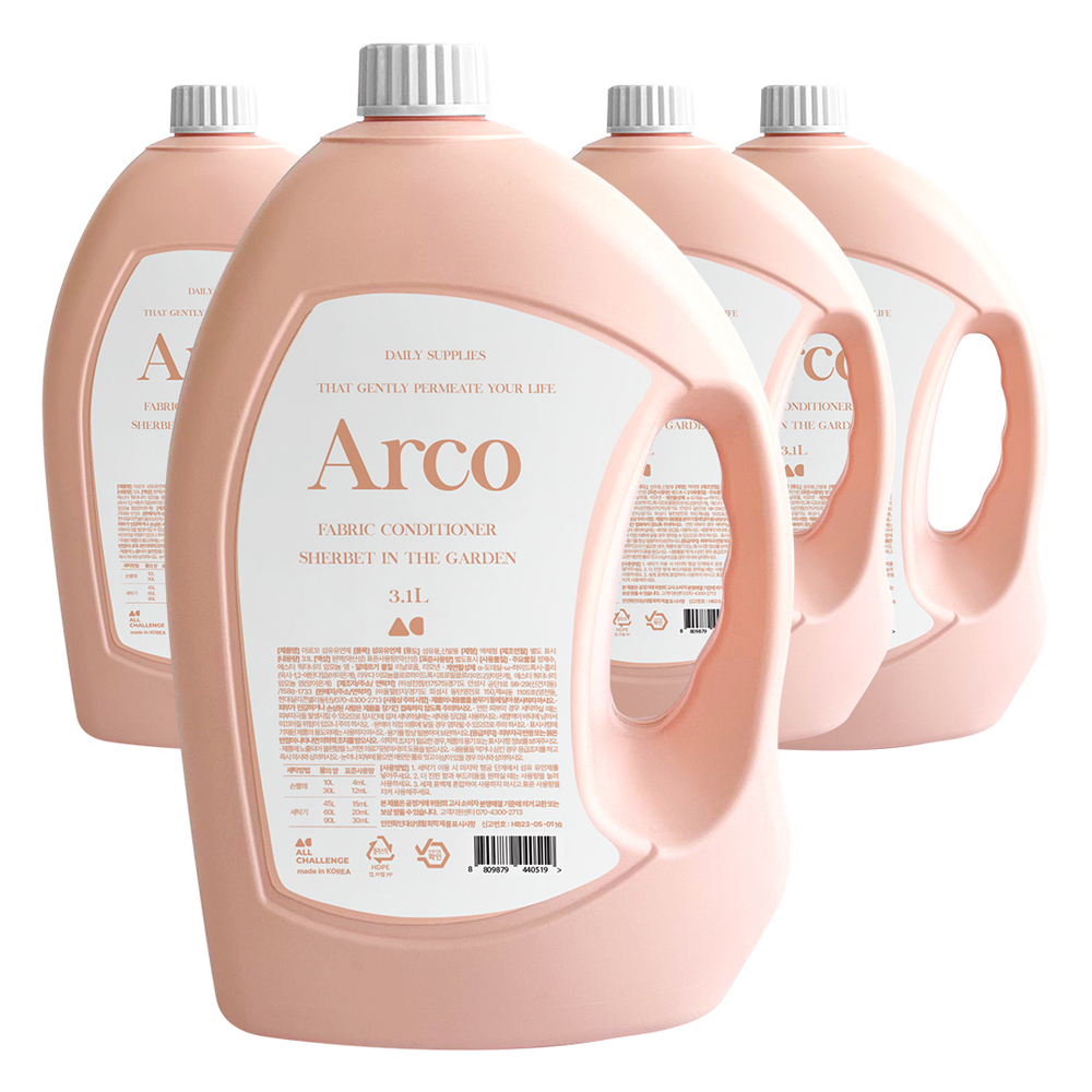 올챌린지 아르꼬 강력탈취 섬유유연제, 3.1L, 4개 16,650원