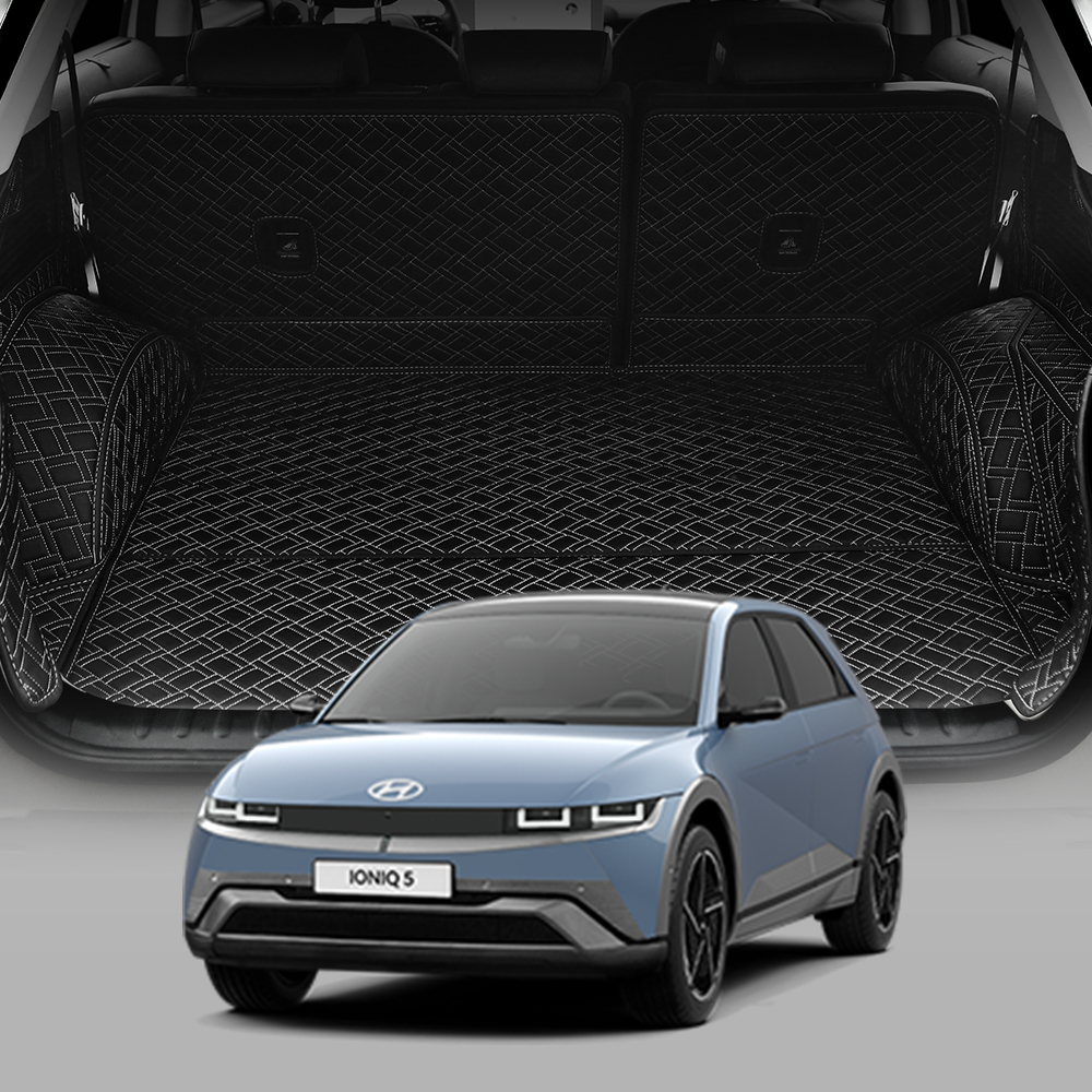 디테일링 우븐블럭 프리미엄 풀커버 트렁크 매트 본품 + 킥매트 + 가죽보호제 세트, 블랙 + 그레이, 더 뉴 아이오닉5(NE FL) 135,330원