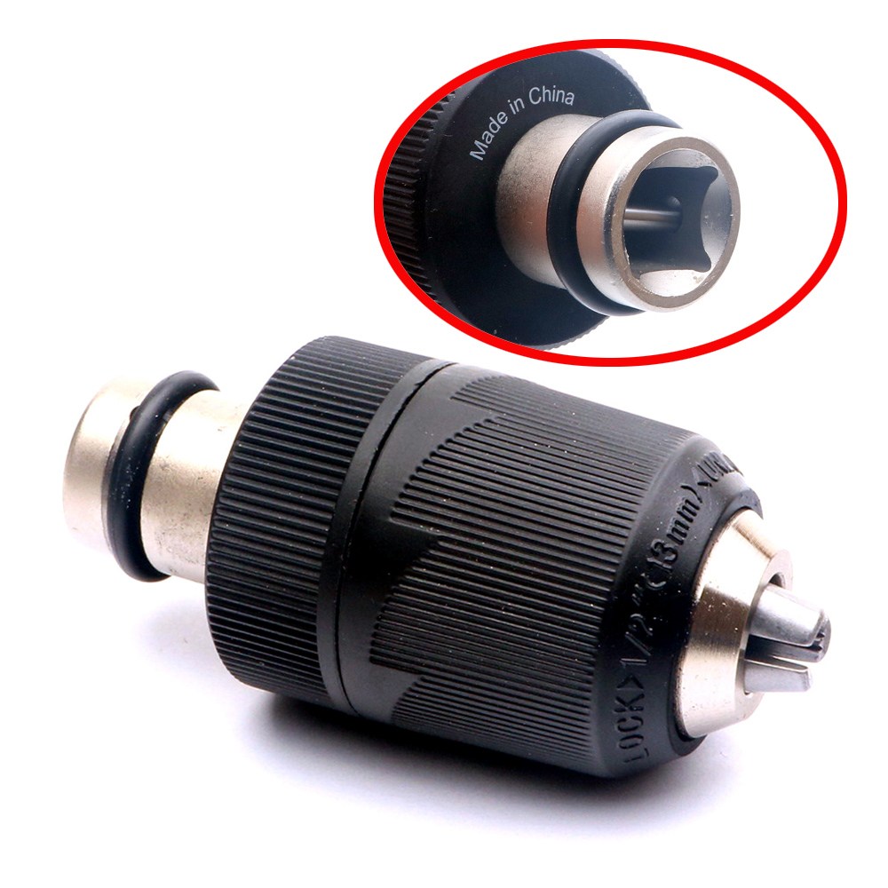 원터치 키레스척 1/2SQ 임팩 소켓 렌치 어댑터 2mm~13mm 키리스척 일체형 아답타 임팩렌치 에어임팩렌치 전기임팩렌치 드릴척 드릴 임펙 비트 빗트 날 장착, 1개 14,100원