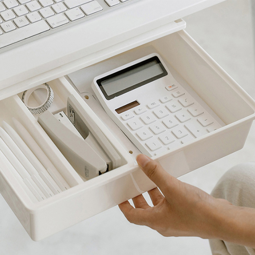 HK.sell 붙이는 테이블 수납 히든 슬라이드 서랍장, 1개, 단일색상 13,900원