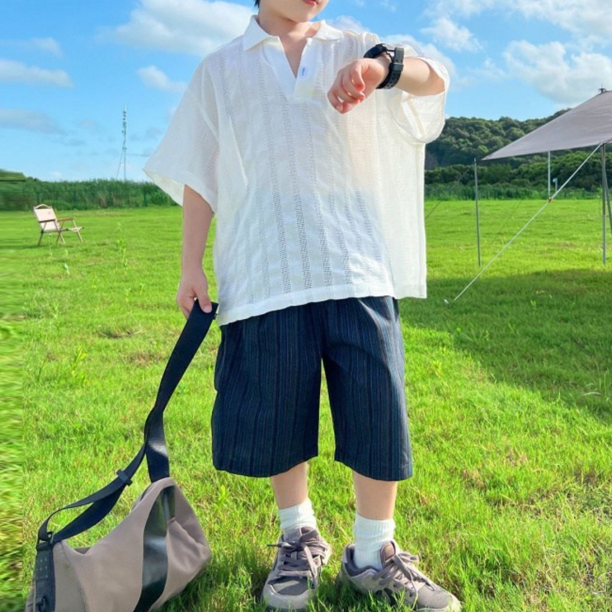 해피유통어린이 여름 캐주얼 세트 라운드 넥 반팔 셔츠와 루즈핏 반바지14세 이상 XG03 42,530원