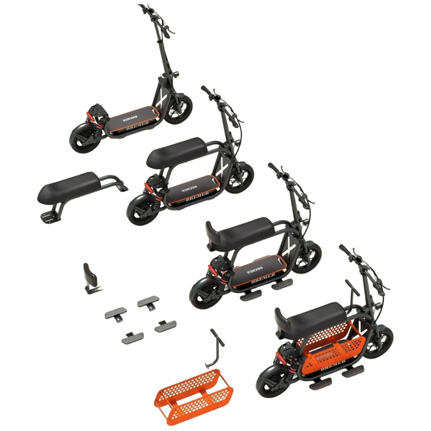 온루모 초경량 접이식 장거리 전기스쿠터 좌식 킥보드 500W 48V 다기능, 1개, 블랙, 긴시트+바구니 18.2A (80km) 8,800,000원