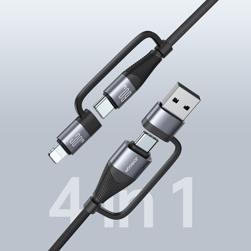 [1년 무상 A/S] 아이베리 4in1 멀티 PD 60W 라이트닝 PD 30W 고속충전 케이블 1.2m 14,850원