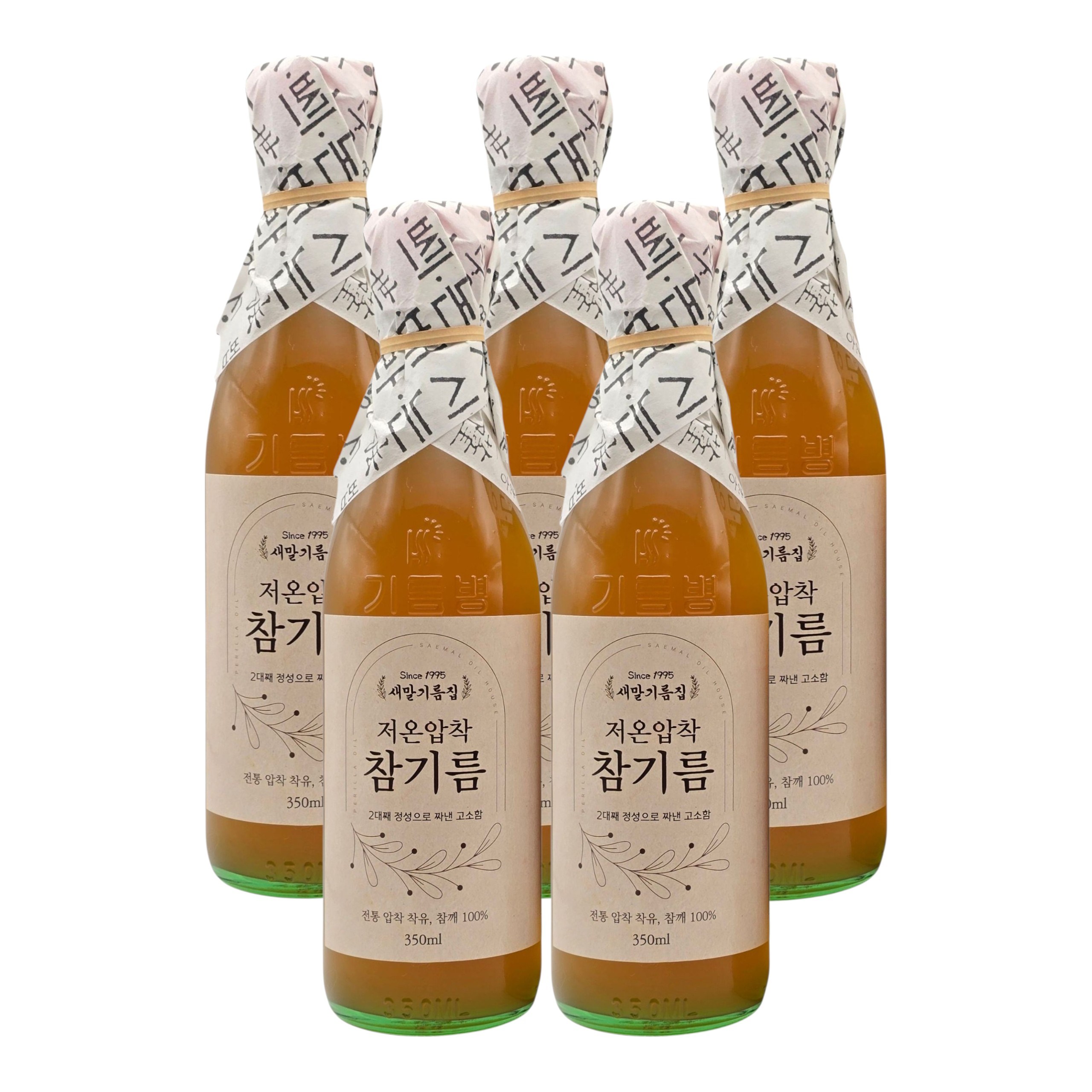 새말기름집 저온압착 참기름 350ml 100% 고소한 통참깨 방앗간, 5개, 350ml 52,900원