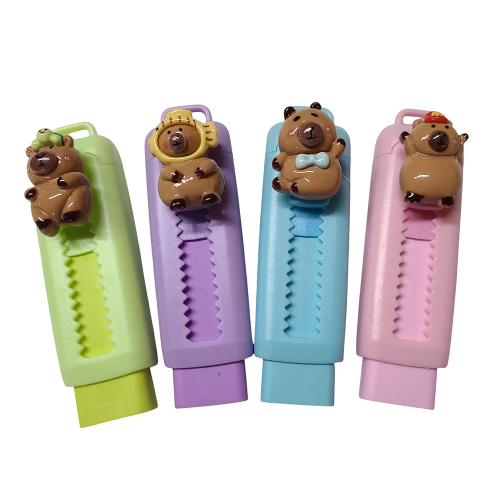 카피바라 잘지워지는 지우개 슬라이드 캐릭터 지우개 4종, 1개 6,900원