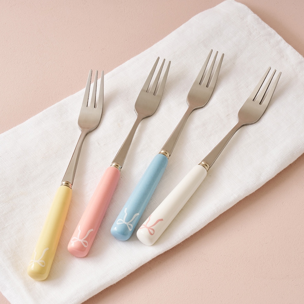 모던하우스 슈가타르트 리본 세라믹 티포크 4종 세트 9,900원