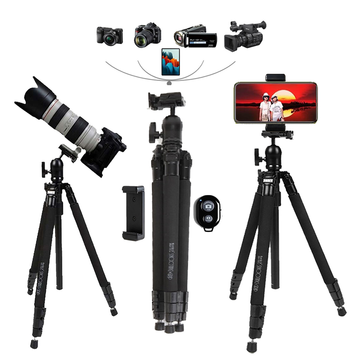 명품 747프로 삼각대 1위 대형 메탈 볼헤드 카메라 삼각대 캠코더 액션캠 DSLR 디카 핸드폰 휴대폰 스마트폰 거치대 리모컨 옵션 카메라 캐논 소니 삼성 니콘 카메라 삼각대 특가, 1개, 삼각대 747프로+옵션팩 55,000원