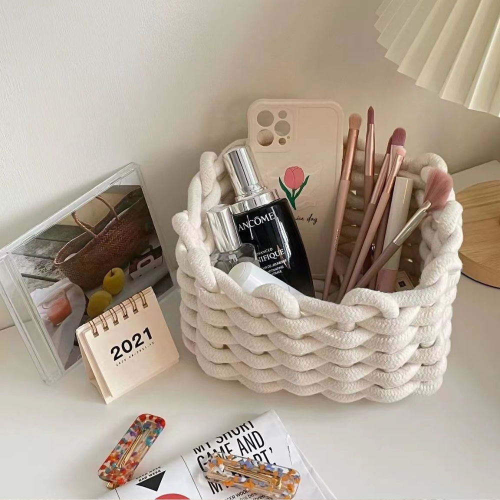 플리브 코튼 로프 감성 인테리어 패브릭 수납 바구니 정리함 10,200원