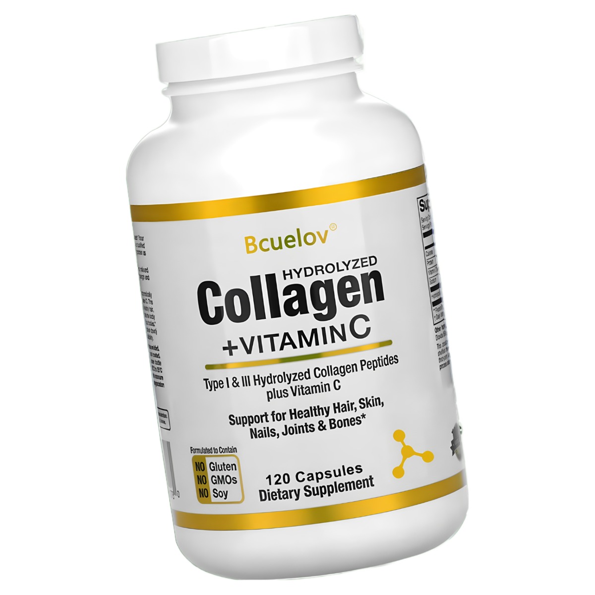 가수분해 콜라겐 펩타이드 + 비타민 C, 가수분해 콜라겐 타입 1 및 3, 노화 방지, 항산화, 건강한 모발, 피부, 손톱, 관절 및 뼈 지원 16,470원