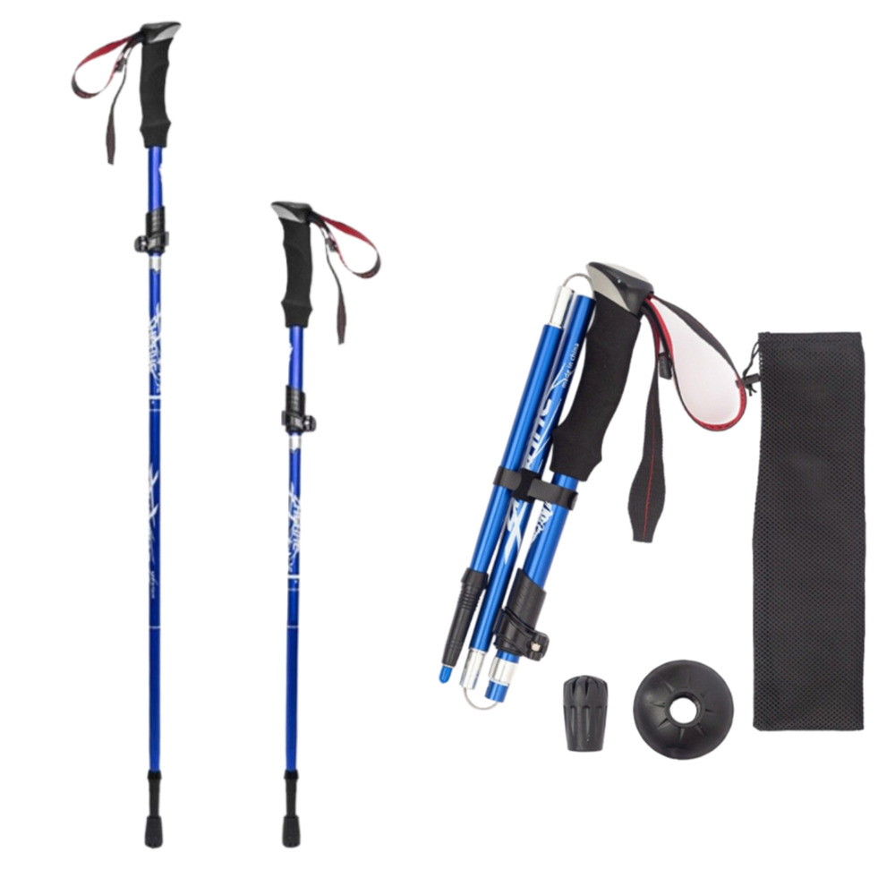 초경량 두랄루민 이중고정 접이식 등산스틱 등산지팡이 산악입문 초보자, 2개 1세트 33,800원
