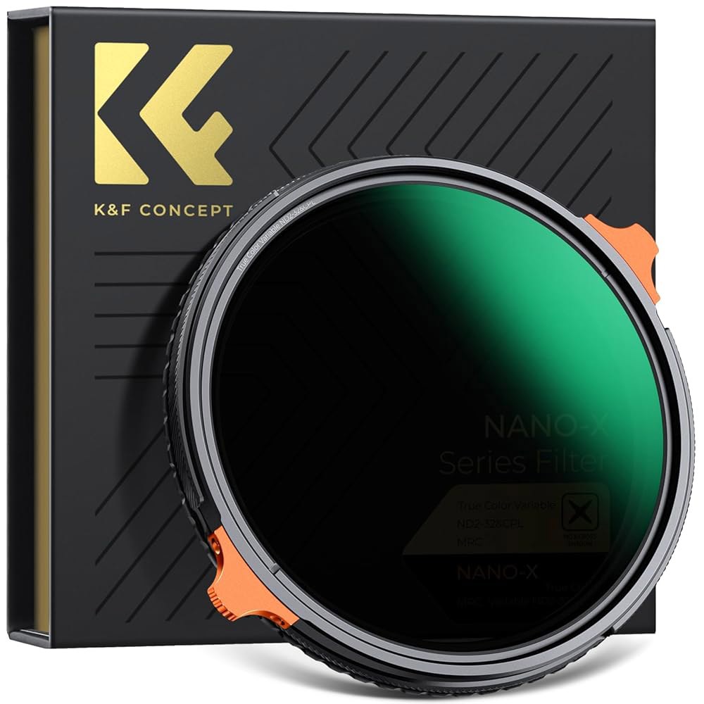 K&F Concept 72mm 트루 컬러 가변 페이더 ND2-32 ND 필터 및 CPL 원형 렌즈 in 1 카메라 렌즈용 중립 밀도 (Nano-X 시리즈) 164,200원